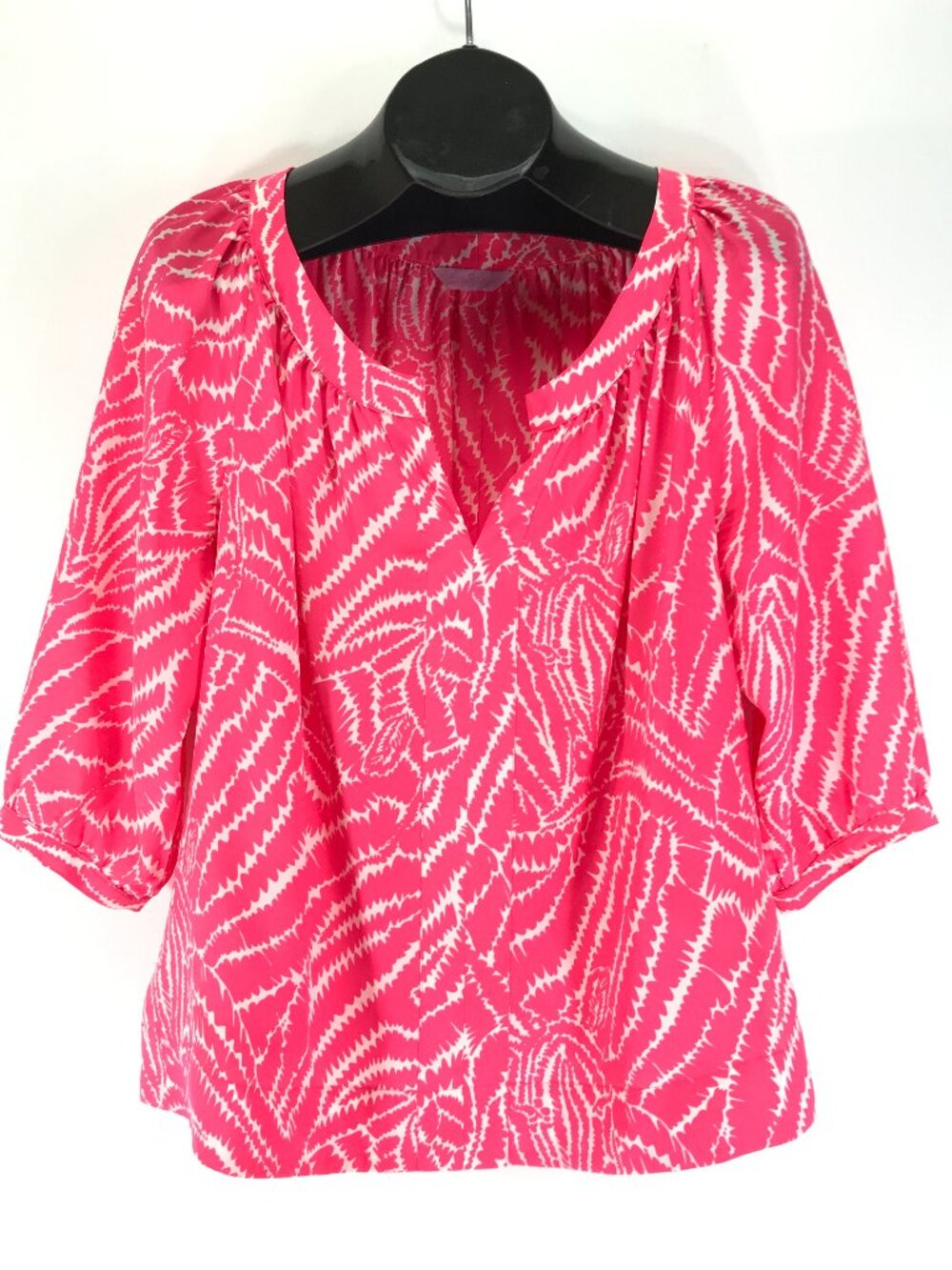 Lilly Pulitzer Moxy Silk Show Your Stripes Blouse Women's Large / 40" Popover